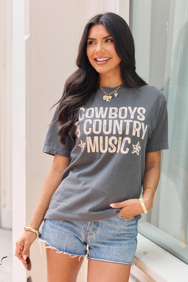 Cowboys and Country Music Dark Grey Graphic Tee