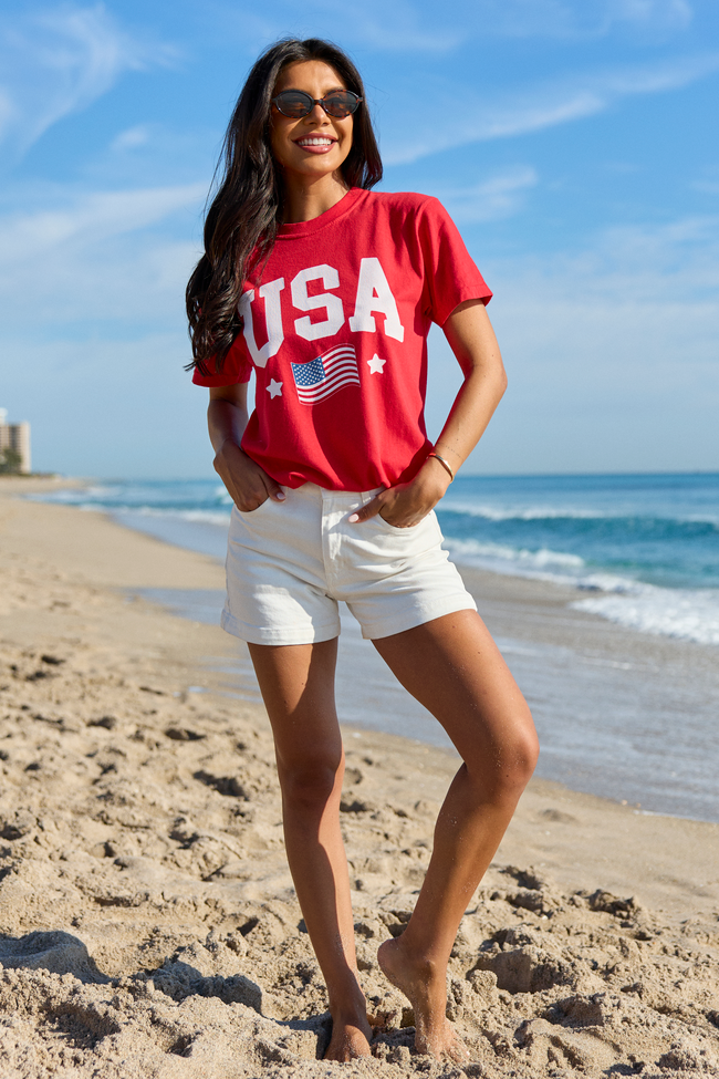 Athletic USA Flag Red Graphic Tee SALE