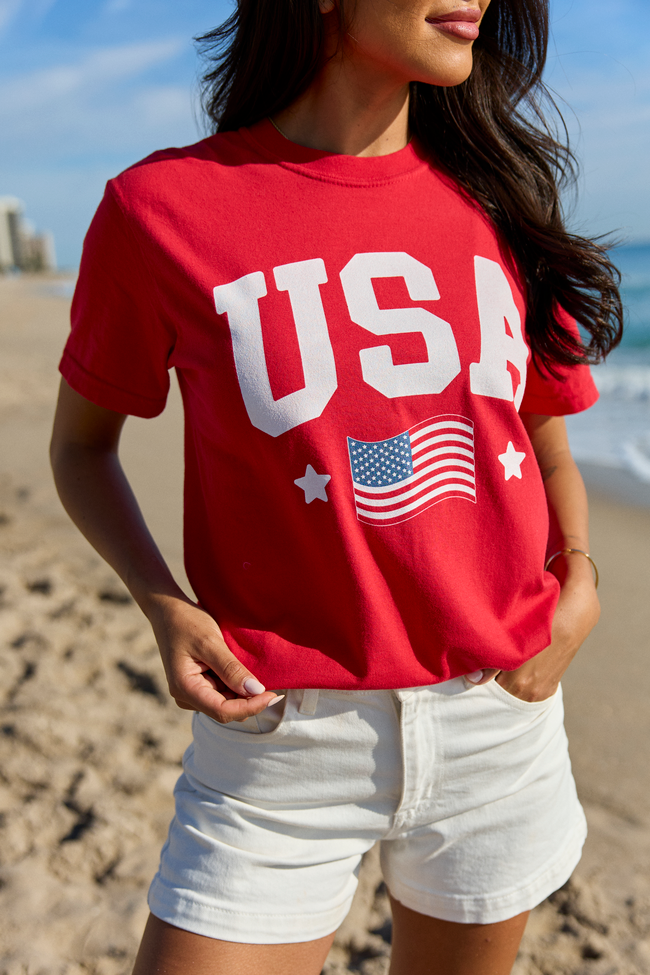 Athletic USA Flag Red Graphic Tee SALE