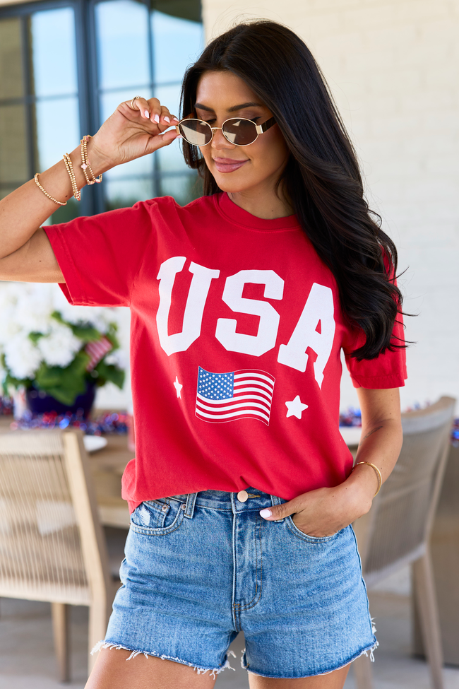 Athletic USA Flag Red Graphic Tee SALE