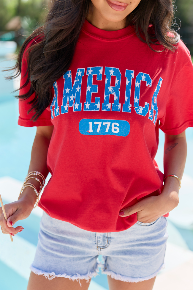 America Star 1776 Red Graphic Tee SALE
