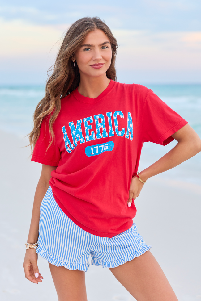 America Star 1776 Red Graphic Tee SALE