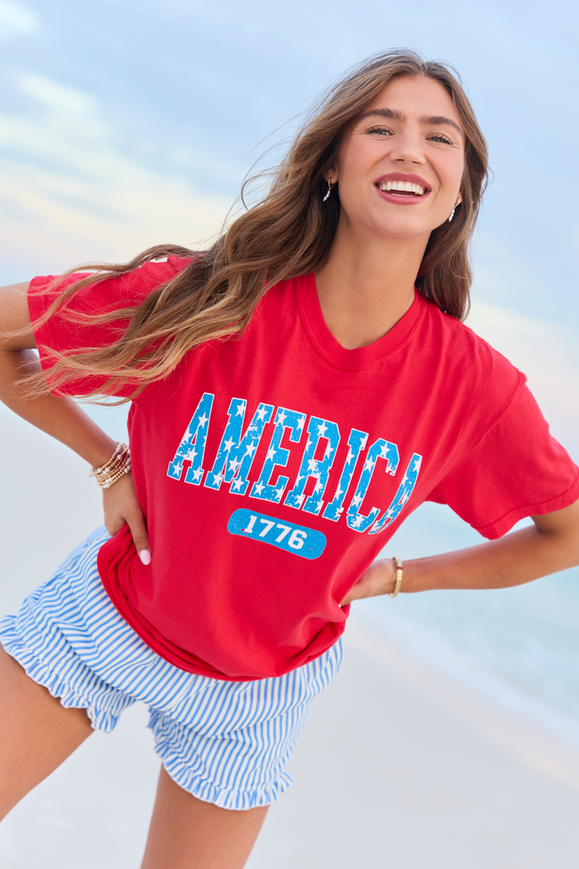 America Star 1776 Red Graphic Tee SALE