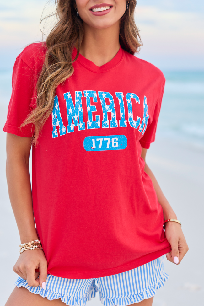 America Star 1776 Red Graphic Tee SALE